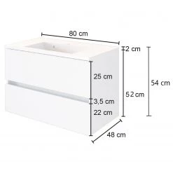 Giessbach Meuble avec vasque Tira - Verre Gris / Imitation chêne Wotan - Largeur : 80 cm -Meubles de salle de bain Soldes 2022 1000267073 210601 09425000293 SKETCH DETAILS P000000001000267073 sketch