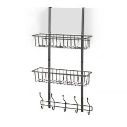 Zeller Porte-savon de douche Cayley - Métal - Noir - env. 39 x 16 x 71,5 cm