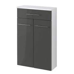 Giessbach Meuble bas Kopenhagen - Blanc brillant / Blanc - Gris brillant - Largeur : 50 cm