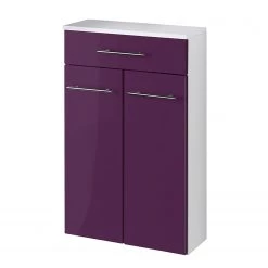 Giessbach Meuble bas Kopenhagen - Blanc brillant / Blanc - Violet brillant - Largeur : 50 cm