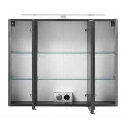 Giessbach Armoire de toilette Vallersta - Avec éclairage intégré - Imitation béton foncé -Meubles de salle de bain Soldes 2022 1000278382 210721 13272200102 DETAILS P000000001000278382