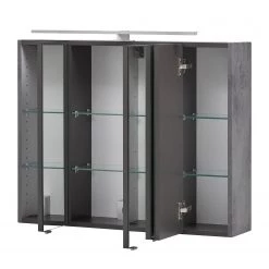 Giessbach Armoire de toilette Vallersta - Avec éclairage intégré - Imitation béton foncé -Meubles de salle de bain Soldes 2022 1000278382 210721 13272300103 DETAILS P000000001000278382