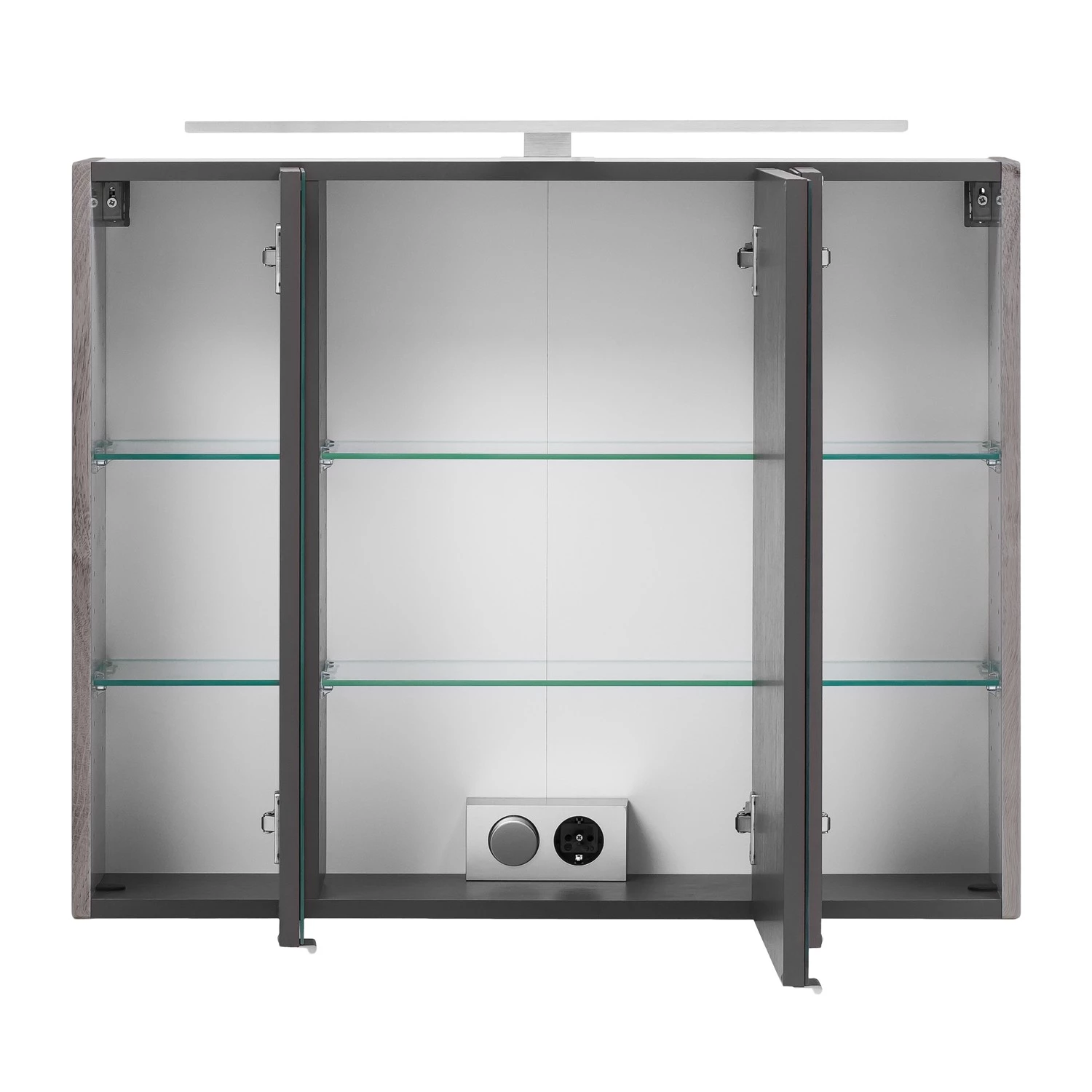 Giessbach Armoire de toilette Vallersta - Avec éclairage intégré - Chêne gris 6 Giessbach Armoire de toilette Vallersta - Avec éclairage intégré - Chêne gris – Image 4