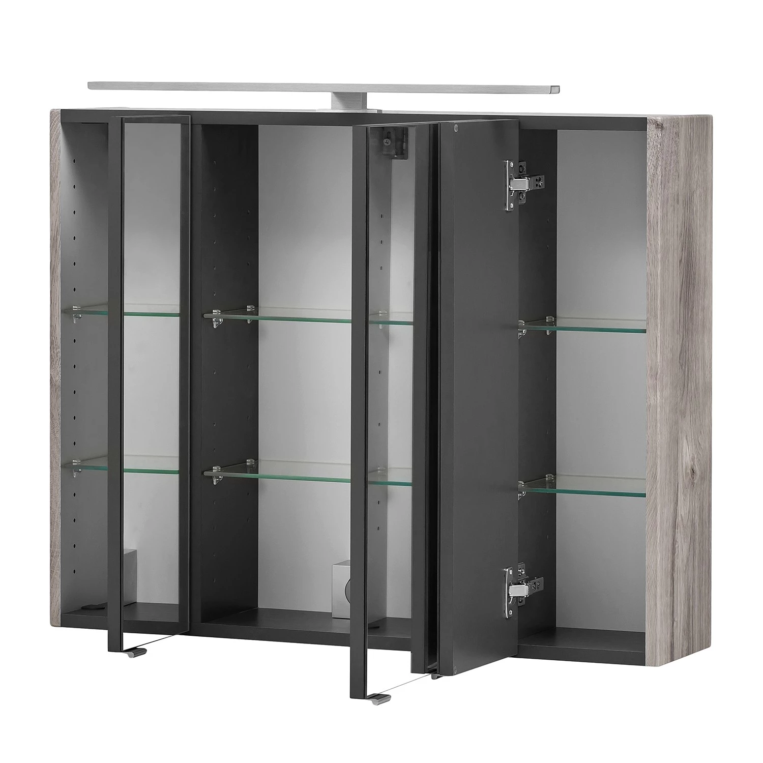 Giessbach Armoire de toilette Vallersta - Avec éclairage intégré - Chêne gris 7 Giessbach Armoire de toilette Vallersta - Avec éclairage intégré - Chêne gris – Image 5