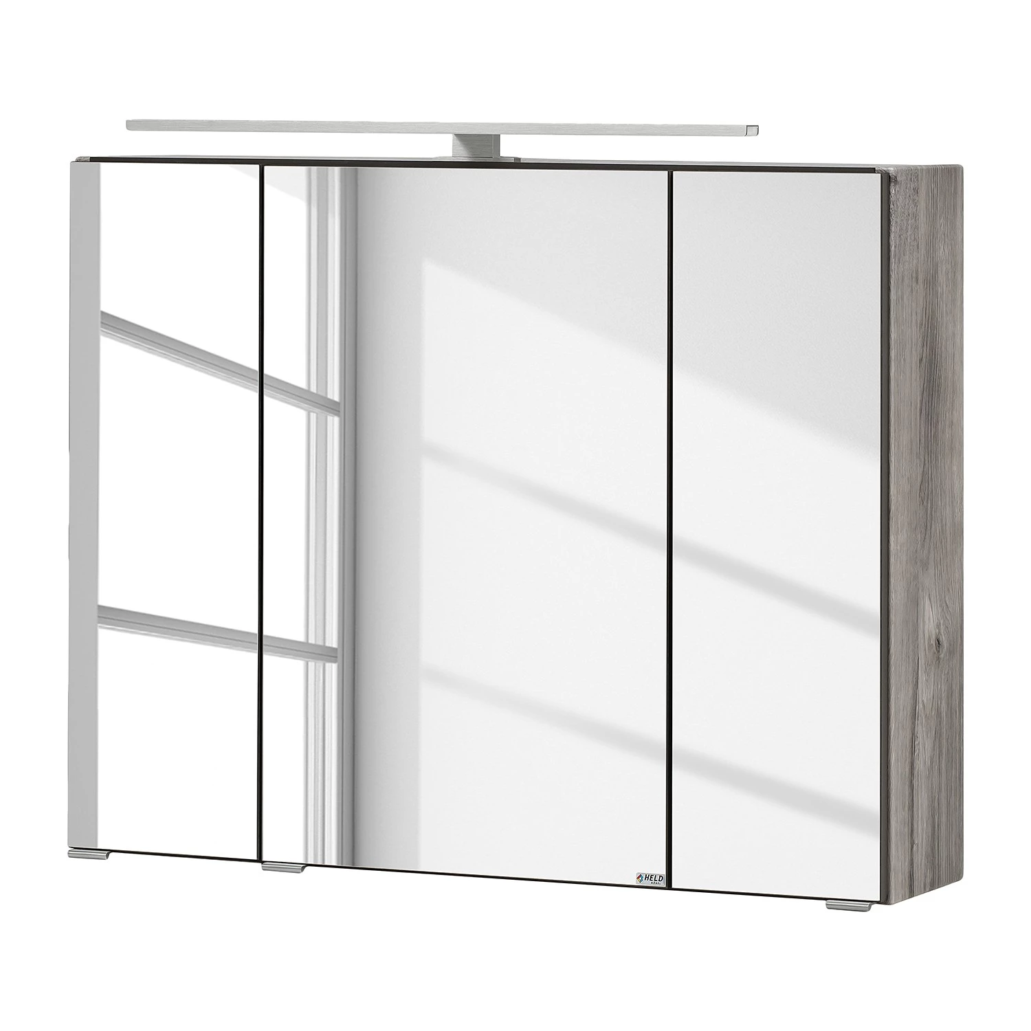 Giessbach Armoire de toilette Vallersta - Avec éclairage intégré - Chêne gris 3 Giessbach Armoire de toilette Vallersta - Avec éclairage intégré - Chêne gris