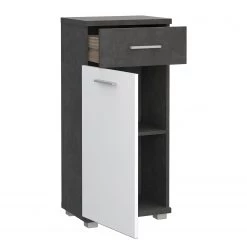 Loftscape Meuble bas Osino - Blanc brillant / Imitation béton foncé -Meubles de salle de bain Soldes 2022 1000279082 210716 13334800020 DETAILS P000000001000279082