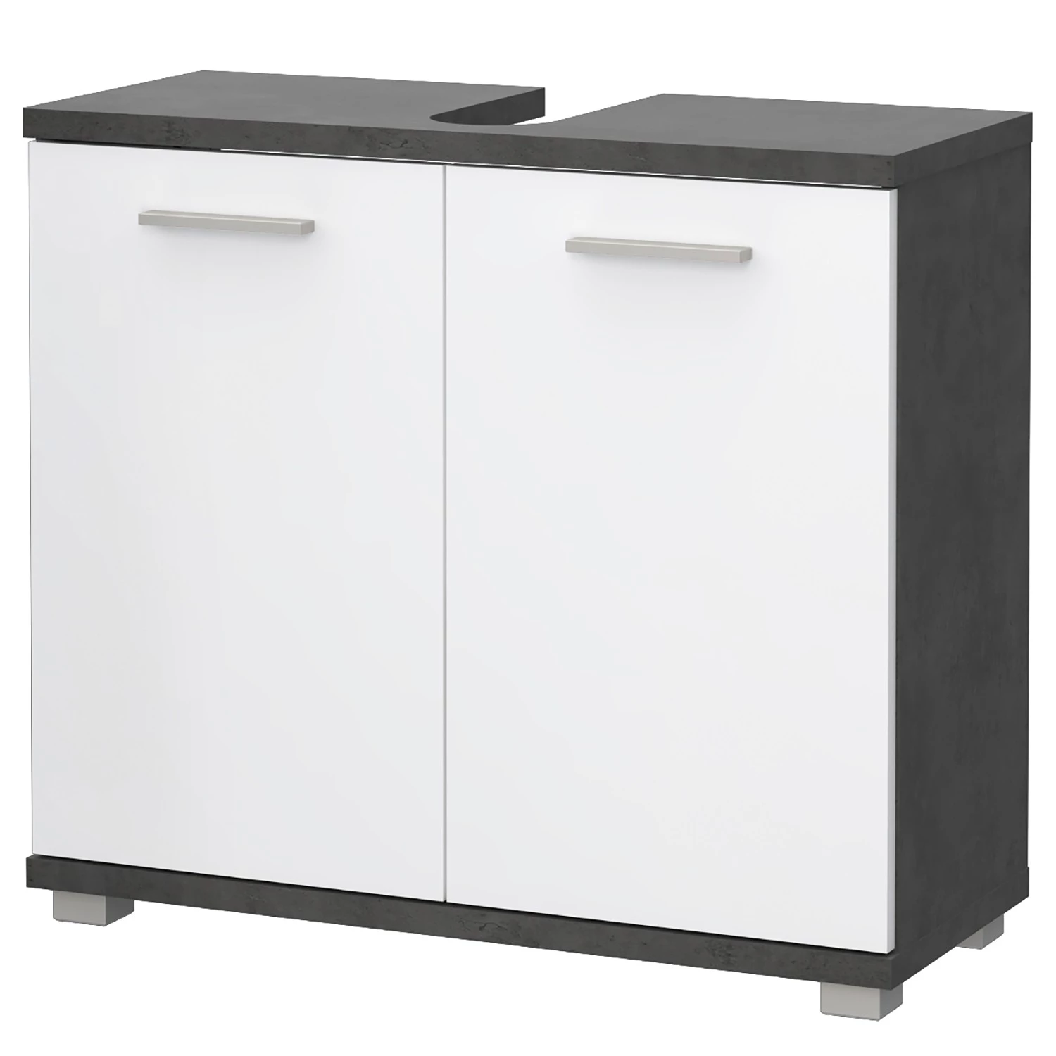 Loftscape Meuble sous lavabo Osino - Blanc brillant / Imitation béton foncé 3 Loftscape Meuble sous lavabo Osino - Blanc brillant / Imitation béton foncé