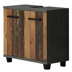 Red Living Meuble sous lavabo Warka - Imitation bois ancien