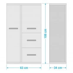 Loftscape Armoire de salle de bain Frejus - Blanc brillant / Imitation chêne Sonoma : -Meubles de salle de bain Soldes 2022 1000279097 211201 170630000539 SKETCH DETAILS P000000001000279097 sketch