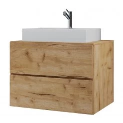 VCM Meuble avec vasque Lendas - Imitation chêne clair - Largeur : 81 cm