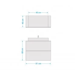 VCM Meuble avec vasque Lendas - Blanc - Largeur : 81 cm 7 VCM Meuble avec vasque Lendas - Blanc - Largeur : 81 cm -Meubles de salle de bain Soldes 2022 1000279897 210727 12385900033 SKETCH DETAILS P000000001000279897 sketch