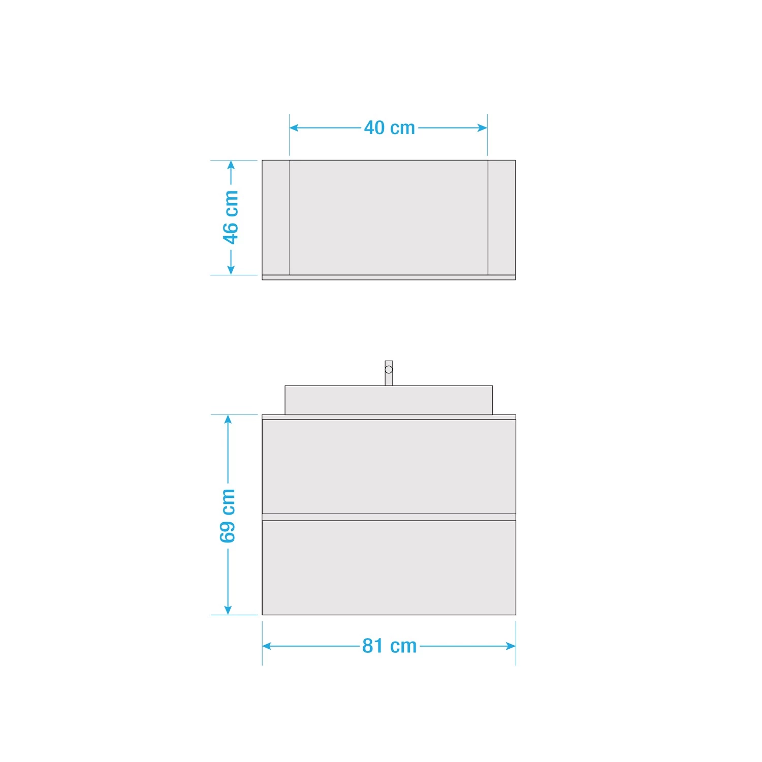 VCM Meuble avec vasque Lendas - Blanc - Largeur : 81 cm 5 VCM Meuble avec vasque Lendas - Blanc - Largeur : 81 cm – Image 3