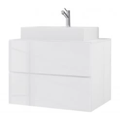 VCM Meuble avec vasque Lendas - Blanc - Largeur : 81 cm