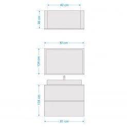 VCM Salle de bain Lendas I (2 éléments) - Imitation chêne clair - Largeur : 81 cm -Meubles de salle de bain Soldes 2022 1000279900 210727 12385900036 SKETCH DETAILS P000000001000279900 sketch