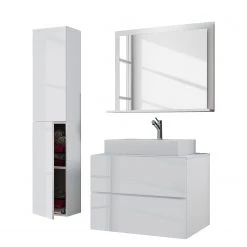 VCM Salle de bain Lendas II (3 éléments) - Blanc - Largeur : 94 cm