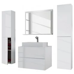 VCM Salle de bain Lendas III (4 éléments) - Blanc - Largeur : 147 cm