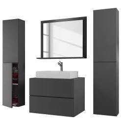 VCM Salle de bain Lendas III (4 éléments) - Anthracite - Largeur : 127 cm