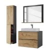 VCM Salle de bain Lendas II (3 éléments) - Imitation chêne clair / Gris - Largeur : 94 cm -Meubles de salle de bain Soldes 2022 1000279932 210727 14453000137 IMAGE P000000001000279932