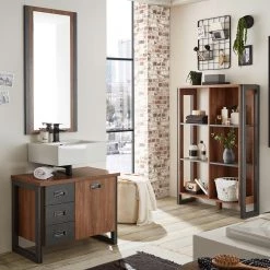 Ars manufacti Salle de bain Marton VIII (3 éléments) - Imitation chêne Stirling / Anthracite