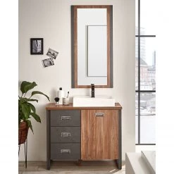 Ars manufacti Salle de bain Marton X (2 éléments) - Imitation chêne Stirling / Anthracite