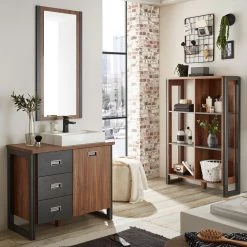 Ars manufacti Salle de bain Marton XI (3 éléments) - Imitation chêne Stirling / Anthracite