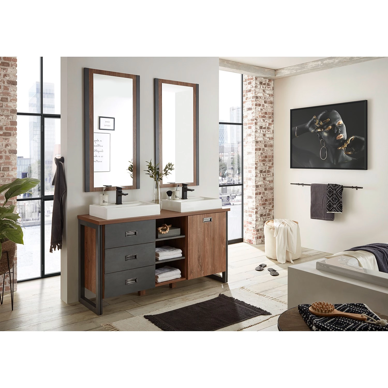 Ars manufacti Salle de bain Marton XIV (3 éléments) - Imitation chêne Stirling / Anthracite 4 Ars manufacti Salle de bain Marton XIV (3 éléments) - Imitation chêne Stirling / Anthracite – Image 2