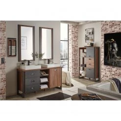 Ars manufacti Salle de bain Marton XVI (4 éléments) - Imitation chêne Stirling / Anthracite -Meubles de salle de bain Soldes 2022 1000281660 210729 14385400128 MOOD DETAILS P000000001000281660 mood