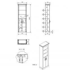 Ridgevalley Colonne de salle de bain Lewk III - Imitation pin blanc / Imitation pin -Meubles de salle de bain Soldes 2022 1000281708 210728 08082300067 SKETCH DETAILS P000000001000281708 sketch