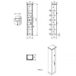 Ridgevalley Colonne de salle de bain Lewk I - Imitation pin blanc / Imitation pin -Meubles de salle de bain Soldes 2022 1000281709 210728 08082400077 SKETCH DETAILS P000000001000281709 sketch