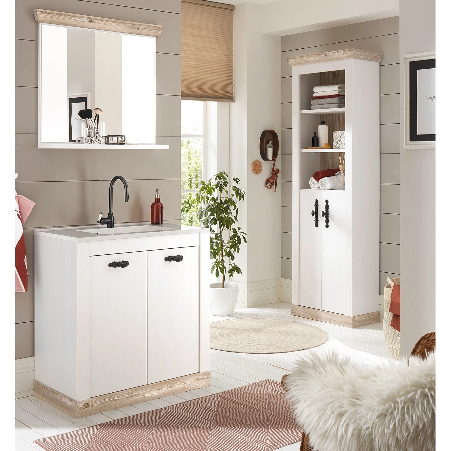 Ridgevalley Meuble avec vasque Lewk I - Imitation pin blanc / Imitation pin 6 Ridgevalley Meuble avec vasque Lewk I - Imitation pin blanc / Imitation pin – Image 4