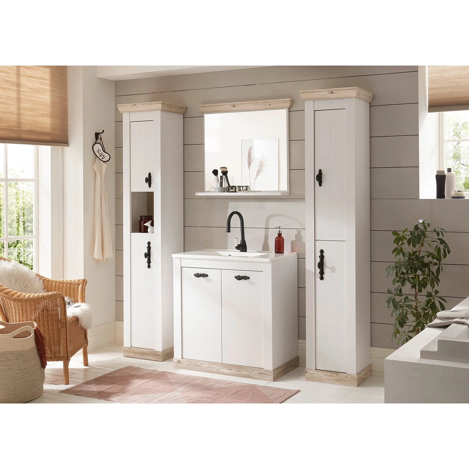 Ridgevalley Meuble avec vasque Lewk I - Imitation pin blanc / Imitation pin 7 Ridgevalley Meuble avec vasque Lewk I - Imitation pin blanc / Imitation pin – Image 5