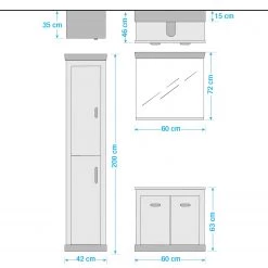 Ridgevalley Salle de bain Lewk III (3 éléments) - Imitation pin blanc / Imitation pin -Meubles de salle de bain Soldes 2022 1000281711 210728 08082500104 SKETCH DETAILS P000000001000281711 sketch