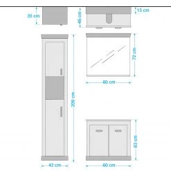 Ridgevalley Salle de bain Lewk II (3 éléments) - Imitation pin blanc / Imitation pin -Meubles de salle de bain Soldes 2022 1000281714 210728 08082800138 SKETCH DETAILS P000000001000281714 sketch