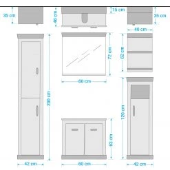 Ridgevalley Salle de bain Lewk V (5 éléments) - Imitation pin blanc / Imitation pin -Meubles de salle de bain Soldes 2022 1000281717 210728 08083000188 SKETCH DETAILS P000000001000281717 sketch