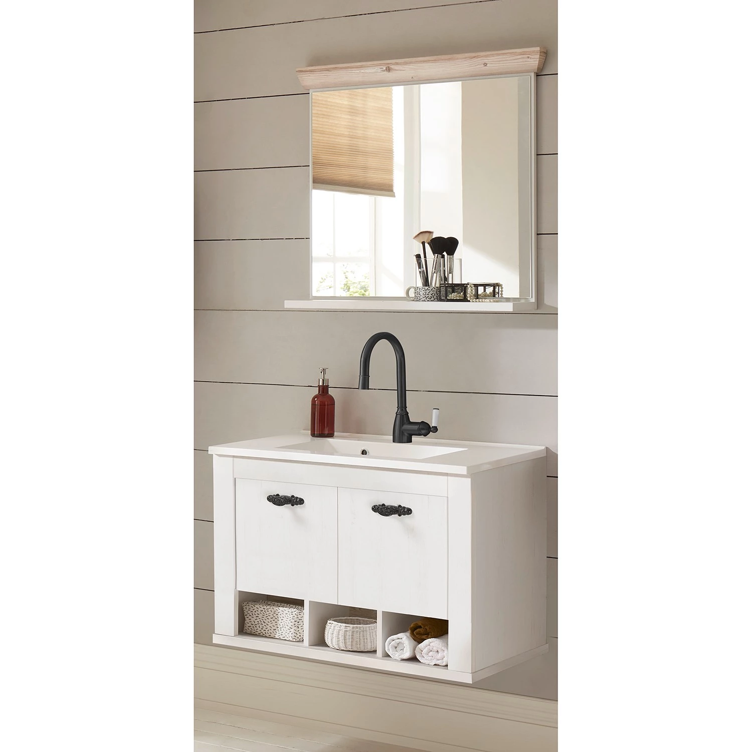 Ridgevalley Salle de bain Lewk XIV (2 éléments) - Imitation pin blanc / Imitation pin 3 Ridgevalley Salle de bain Lewk XIV (2 éléments) - Imitation pin blanc / Imitation pin