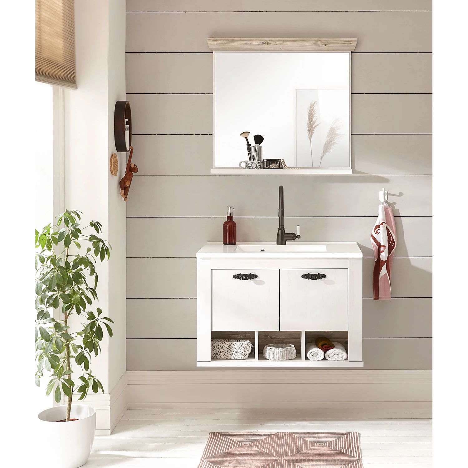 Ridgevalley Salle de bain Lewk XIV (2 éléments) - Imitation pin blanc / Imitation pin 4 Ridgevalley Salle de bain Lewk XIV (2 éléments) - Imitation pin blanc / Imitation pin – Image 2