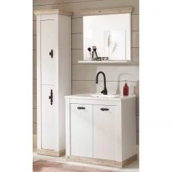 Ridgevalley Salle de bain Lewk IX (3 éléments) - Imitation pin blanc / Imitation pin