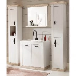 Ridgevalley Salle de bain Lewk XII (4 éléments) - Imitation pin blanc / Imitation pin