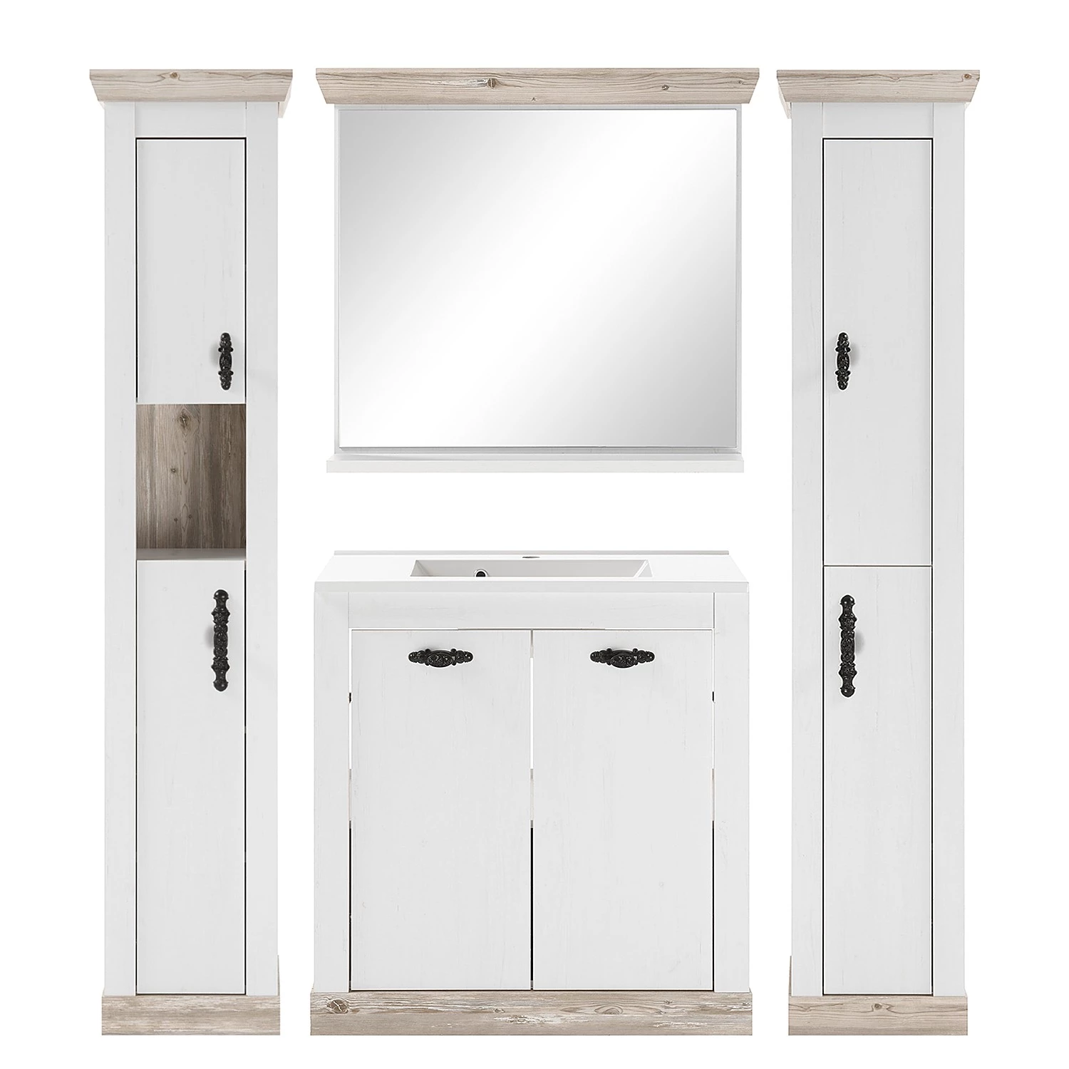 Ridgevalley Salle de bain Lewk XII (4 éléments) - Imitation pin blanc / Imitation pin 5 Ridgevalley Salle de bain Lewk XII (4 éléments) - Imitation pin blanc / Imitation pin – Image 3