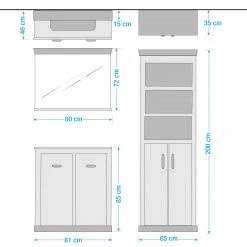 Ridgevalley Salle de bain Lewk XIII (3 éléments) - Imitation pin blanc / Imitation pin -Meubles de salle de bain Soldes 2022 1000281729 210728 08084000371 SKETCH DETAILS P000000001000281729 sketch