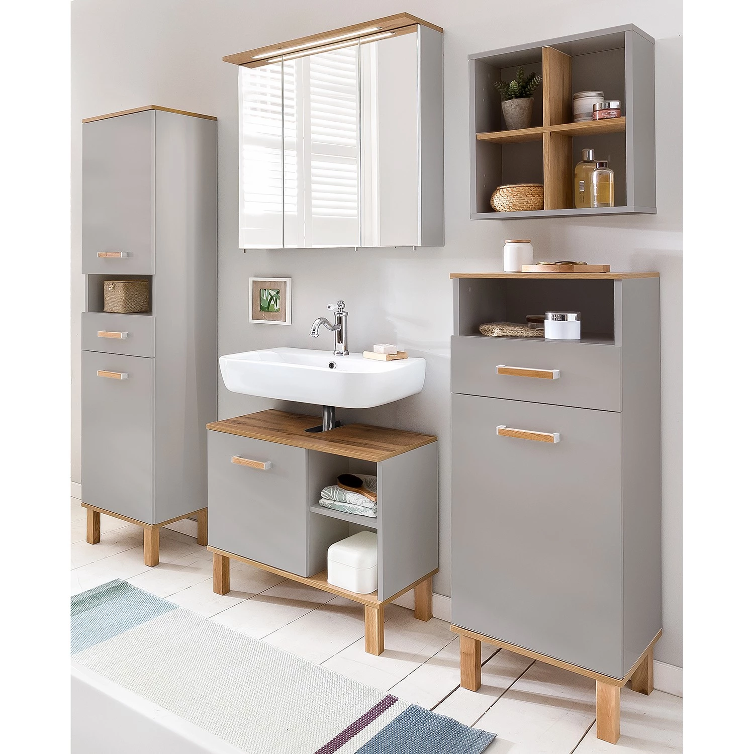 Schildmeyer Salle de bain Padua I (5 éléments) - Gris platine 3 Schildmeyer Salle de bain Padua I (5 éléments) - Gris platine