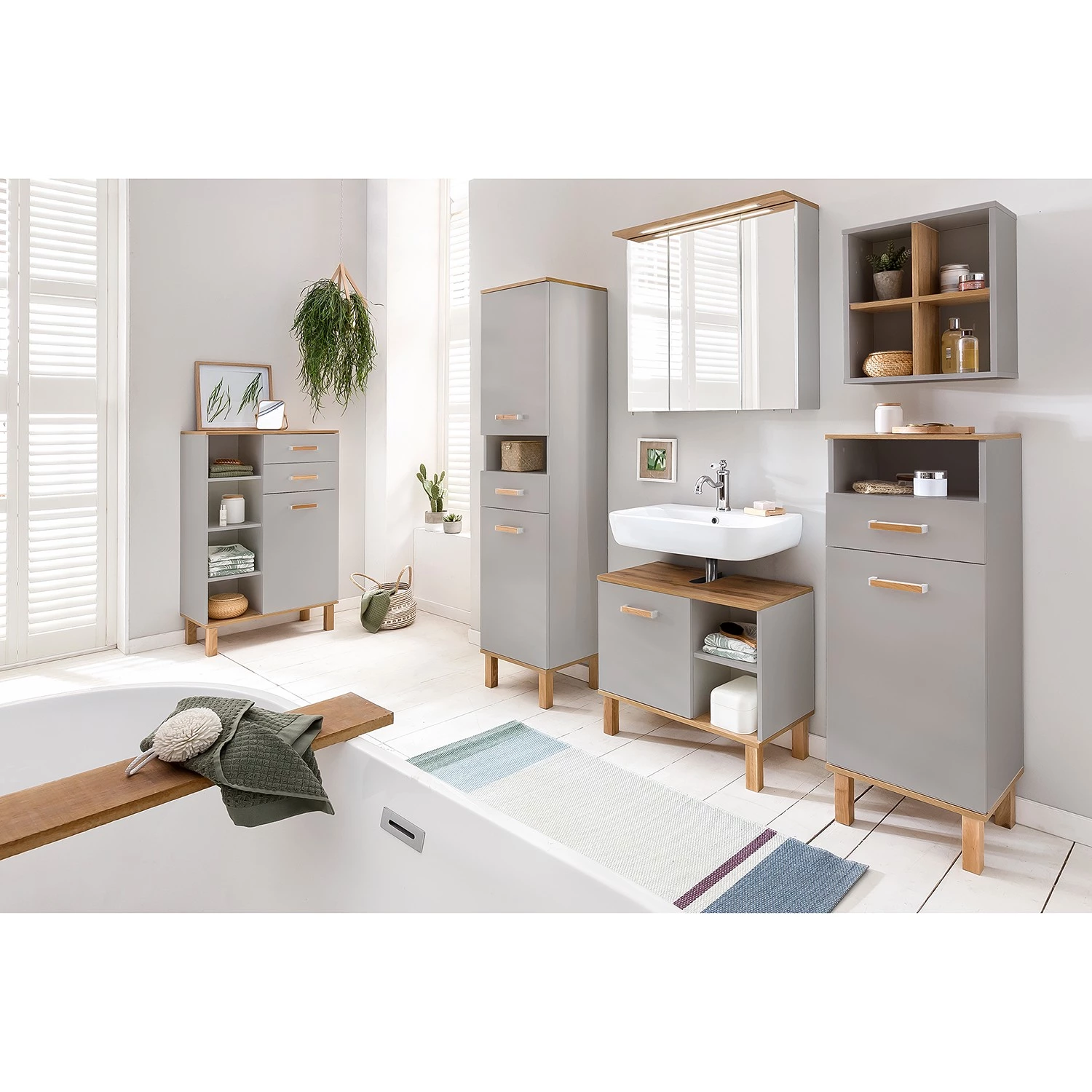 Schildmeyer Salle de bain Padua I (5 éléments) - Gris platine 4 Schildmeyer Salle de bain Padua I (5 éléments) - Gris platine – Image 2