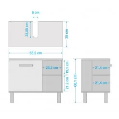Schildmeyer Meuble sous lavabo - Gris platine -Meubles de salle de bain Soldes 2022 1000283632 210819 14463100004 SKETCH DETAILS P000000001000283632 sketch