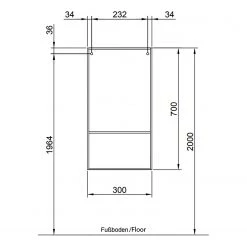 Pelipal Armoire murale Tiberio - Blanc -Meubles de salle de bain Soldes 2022 1000287321 210902 08012000021 SKETCH DETAILS P000000001000287321 sketch