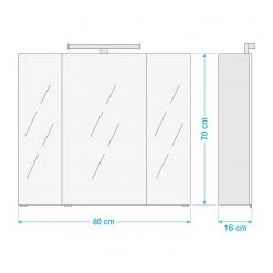 Pelipal Armoire de toilette Tiberio - Avec éclairage intégré - Blanc - Largeur : 80 cm 17 Pelipal Armoire de toilette Tiberio - Avec éclairage intégré - Blanc - Largeur : 80 cm -Meubles de salle de bain Soldes 2022 1000287332 211005 12532300643 SKETCH DETAILS P000000001000287332 sketch