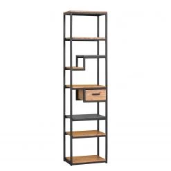 Ars manufacti Étagère Conjo I - Acacia massif / Fer - Acacia / Noir - Hauteur : 180 cm