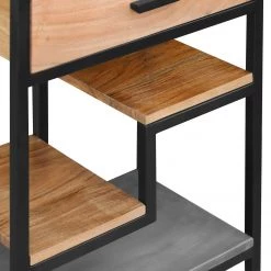 Ars manufacti Étagère Conjo I - Acacia massif / Fer - Acacia / Noir - Hauteur : 90 cm -Meubles de salle de bain Soldes 2022 1000287815 220517 033 DETAILS P000000001000287815