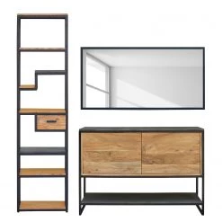 Ars manufacti Salle de bain Conjo I (3 éléments) - Acacia massif / Fer - Acacia / Noir - Largeur : 166 cm
