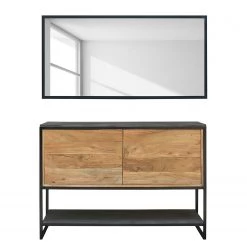 Ars manufacti Salle de bain Conjo II (2 éléments) - Acacia massif / Fer - Acacia / Noir - Largeur : 120 cm