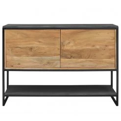 Ars manufacti Salle de bain Conjo II (2 éléments) - Acacia massif / Fer - Acacia / Noir - Largeur : 120 cm -Meubles de salle de bain Soldes 2022 1000287824 220517 031 DETAILS P000000001000287824